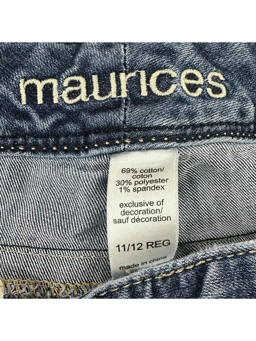 Maurices Medium‎ Wash Embroidered Bootcut Jeans